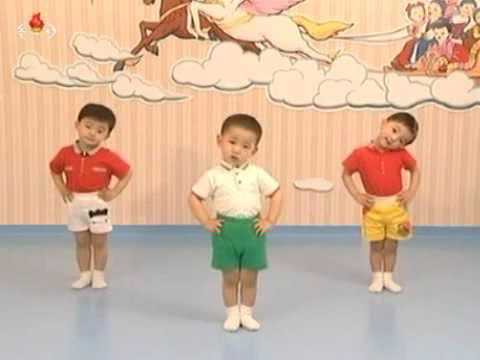 北朝鮮の乳児クラス健康運動width=190