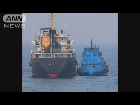 北朝鮮の船が中国船に横付けwidth=190
